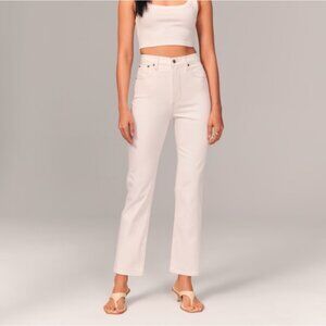 Abercrombie Ivory The Ankle Straight Ultra High Rise Jeans 34/18s